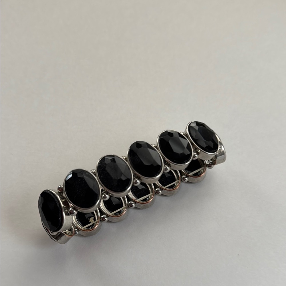 Lia Sophia Black and Silver Stretch Bracelet - Picture 5 of 7